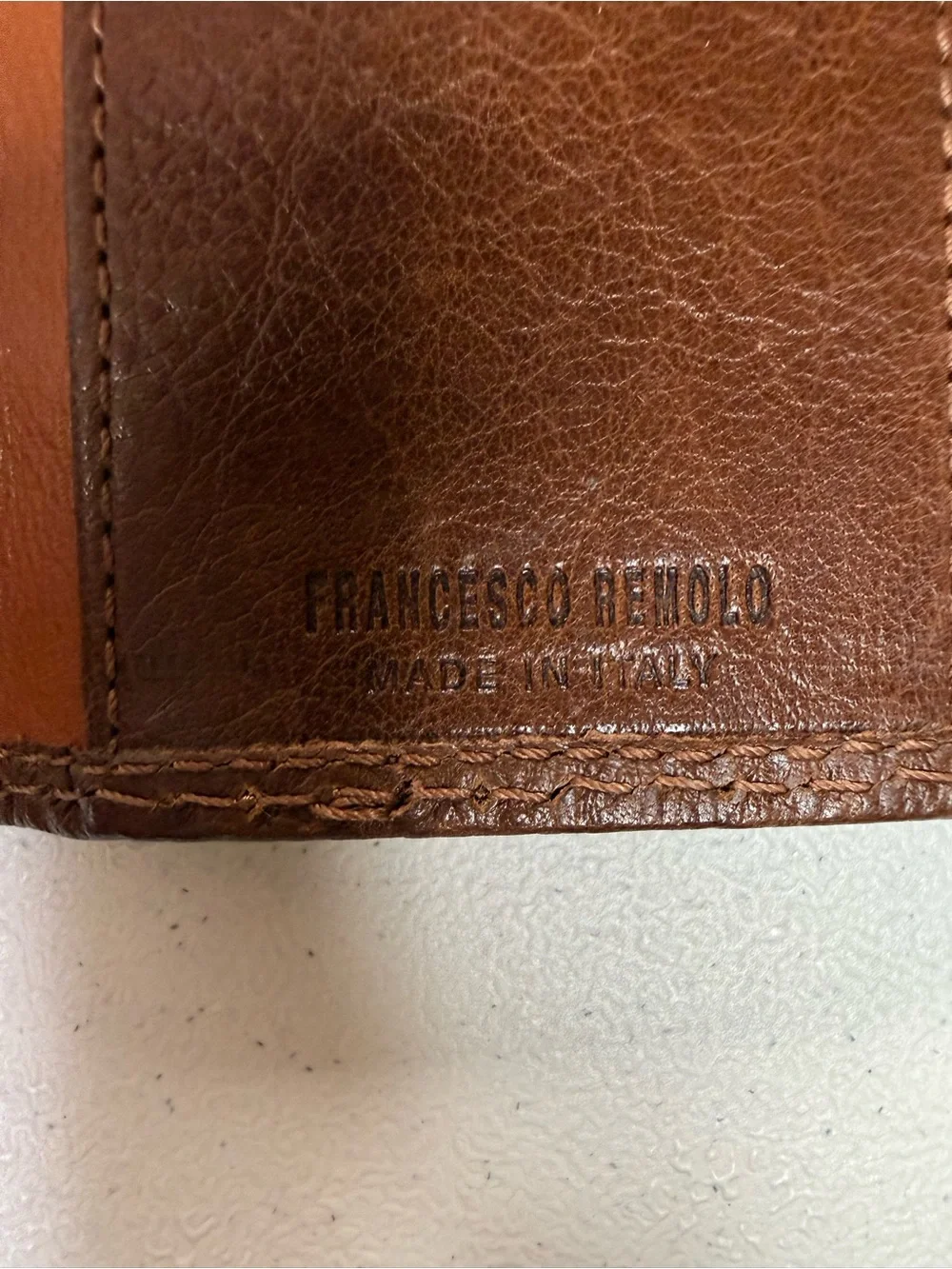 Francesco Remolo Italian Brown Genuine Leather Tri-fold Key Wallet Holder Hook